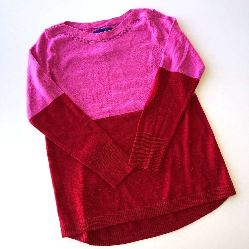 **SOLD** Apt 9 Women’s Pink RedColor Block Long Sl
